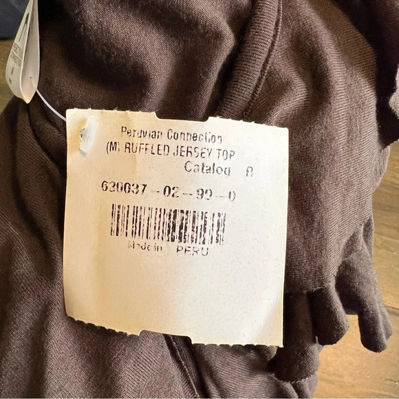 Peruvian Conecction Ruffled Jersey Top - Picture 7 of 9